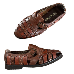 Vintage Stacy Adam’s plaited leather Huarache woven sandals size 7.5 buckle
